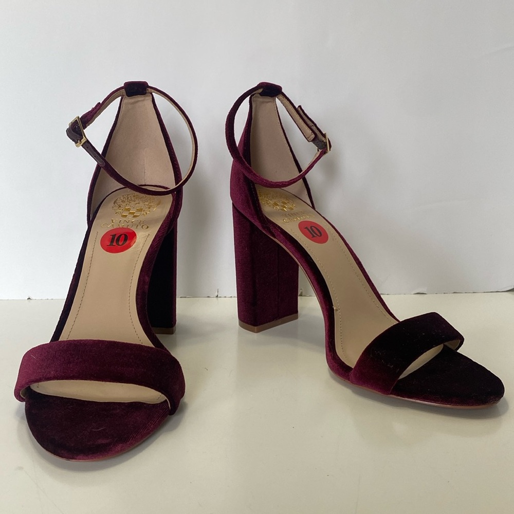 Vince Camuto Malissa Velvet Ankle Strap Heels (Size 10)